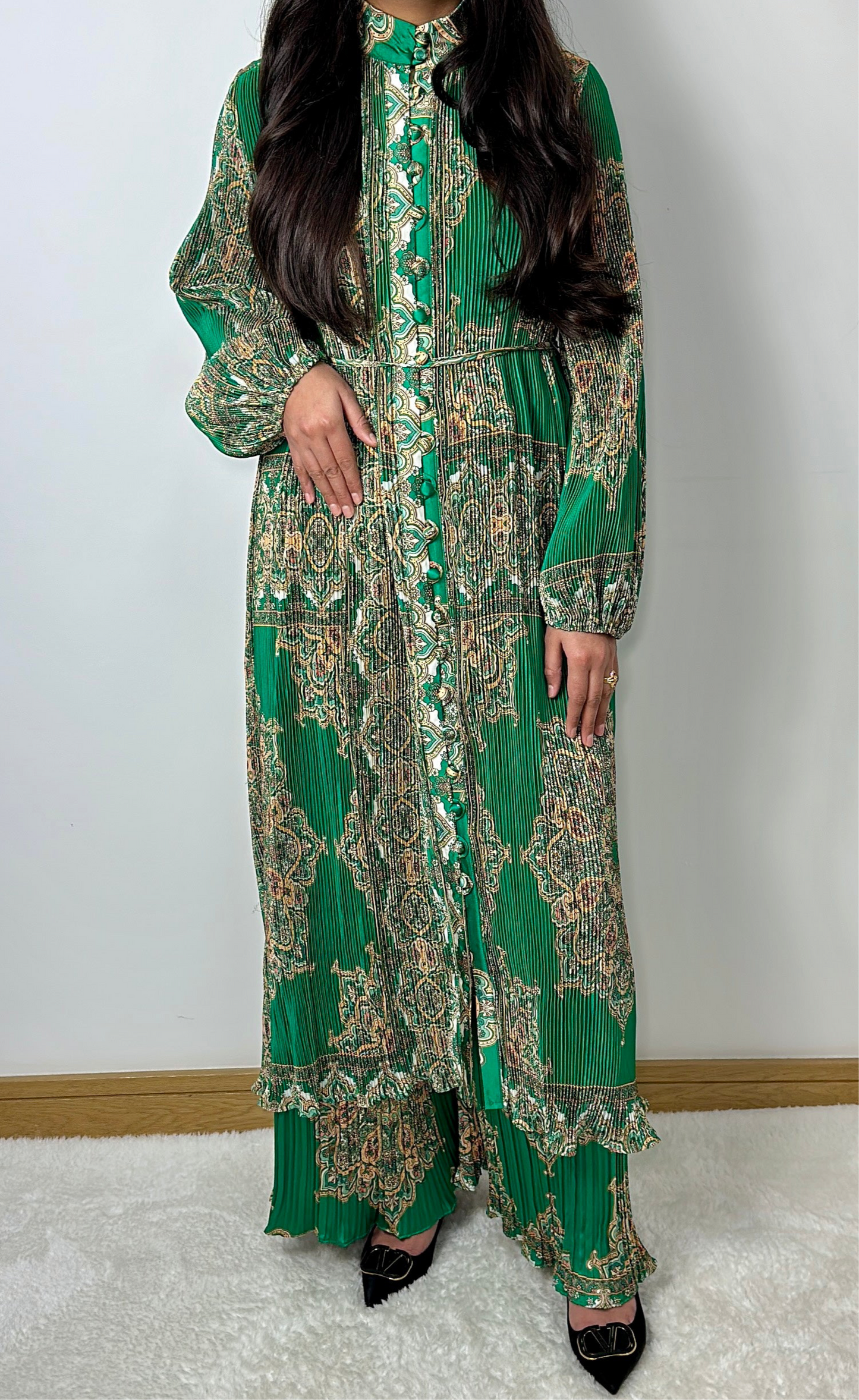 Shana two piece co ord set in green