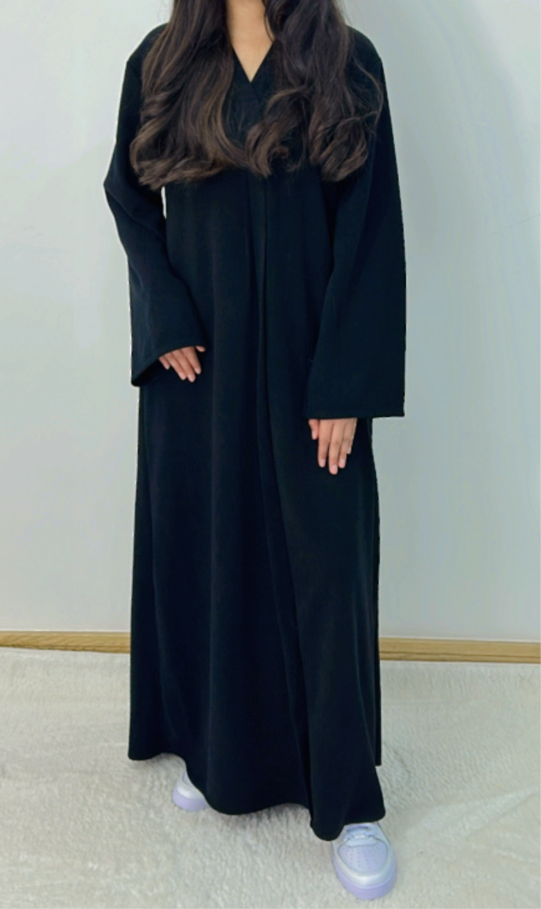 Aiyla winter abaya dress in black