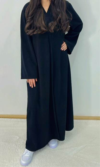 Aiyla winter abaya dress in black