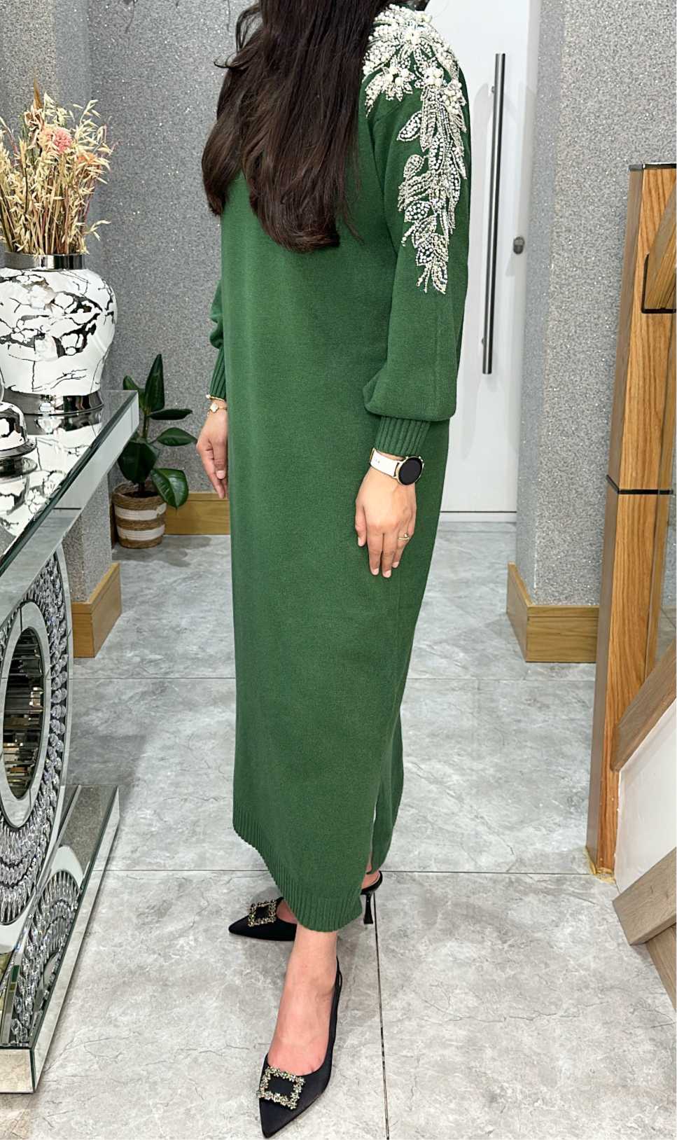 Yosra dress in green